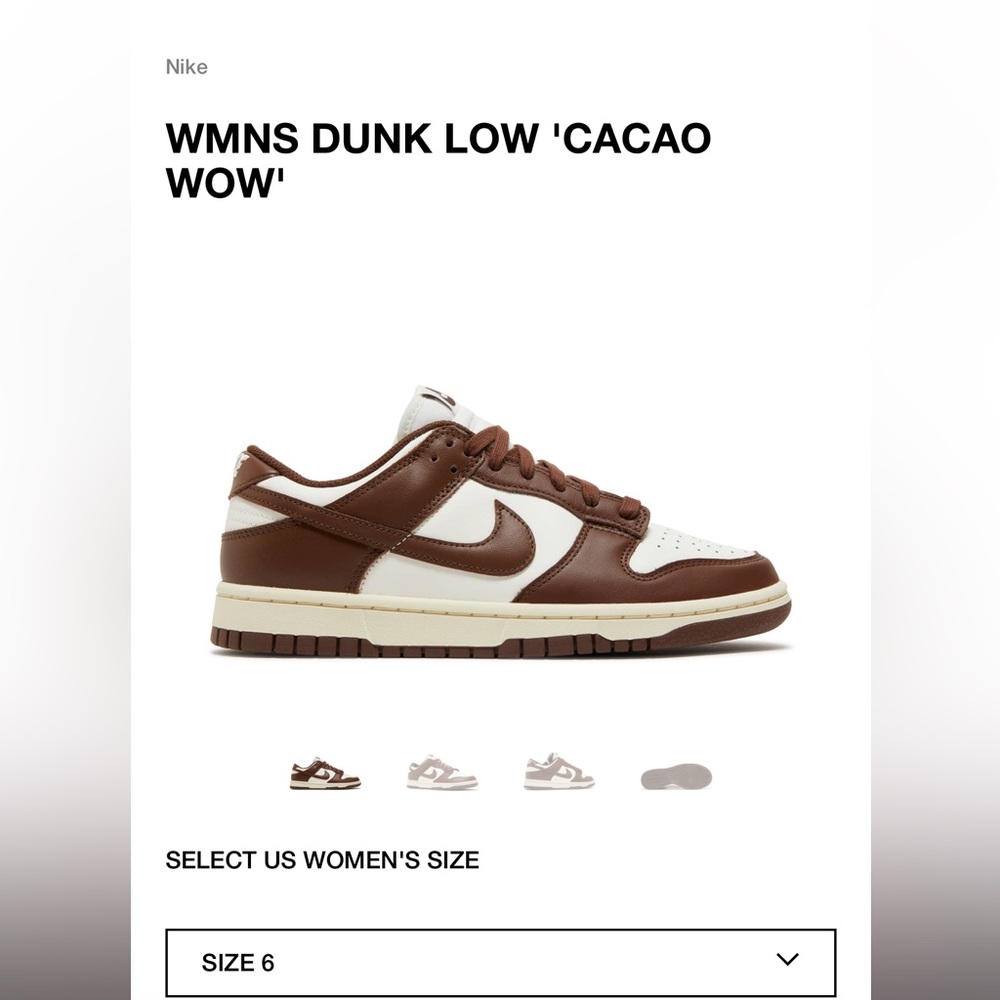 NIKE WOMENS LOW DUNKS “CACAO WOW” - Picture 4 of 4